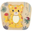 Holzpuzzle Leopard mit 5 Teilen