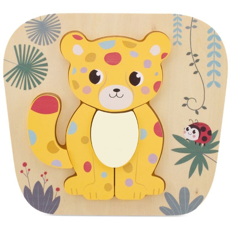 Holzpuzzle Leopard mit 5 Teilen