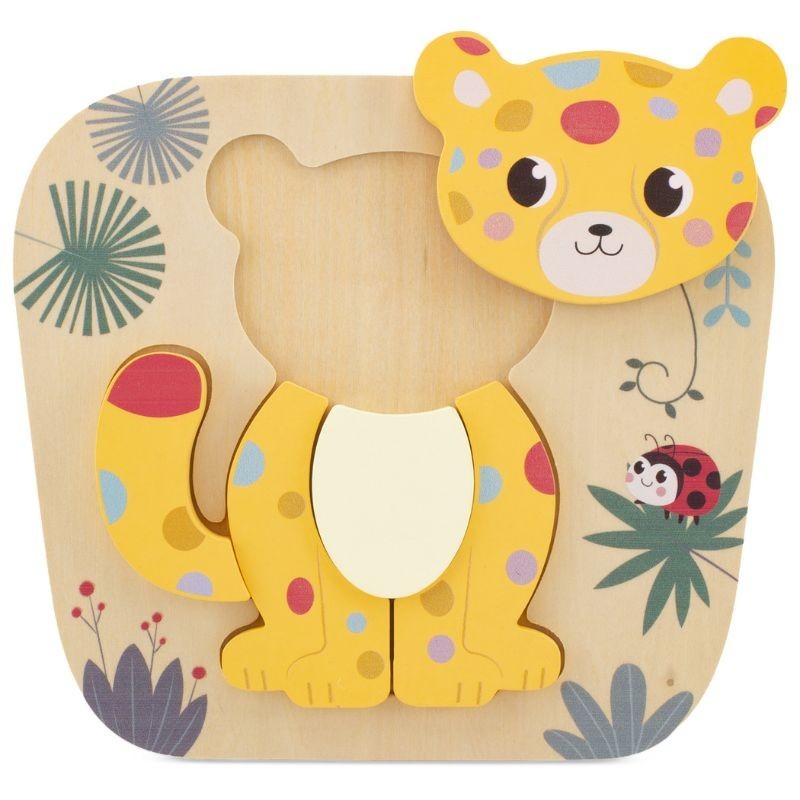 Holzpuzzle Leopard mit 5 Teilen