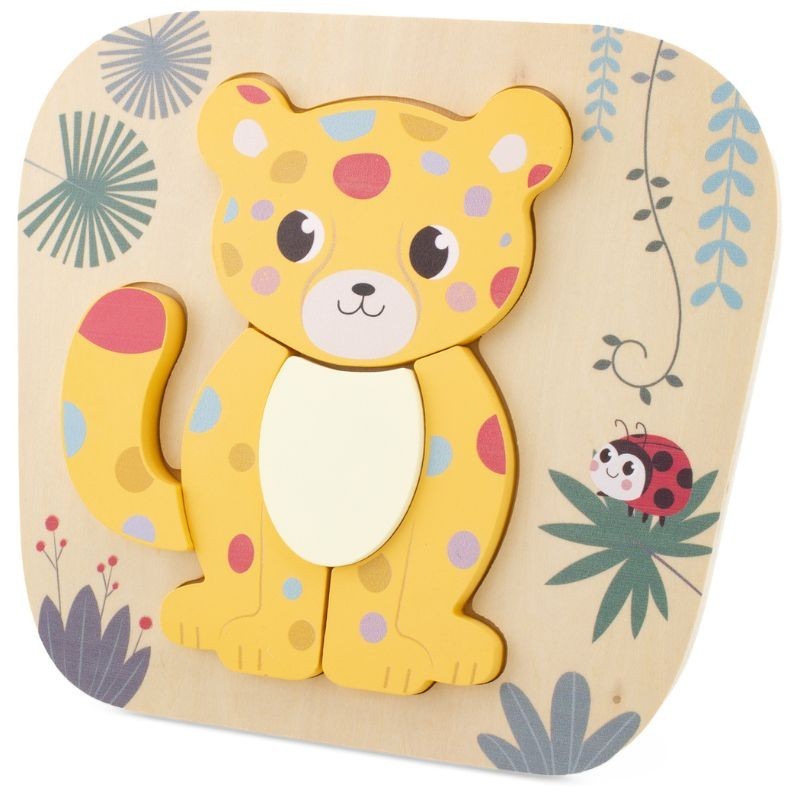 Holzpuzzle Leopard mit 5 Teilen