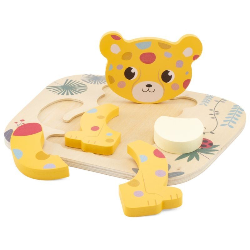 Holzpuzzle Leopard mit 5 Teilen
