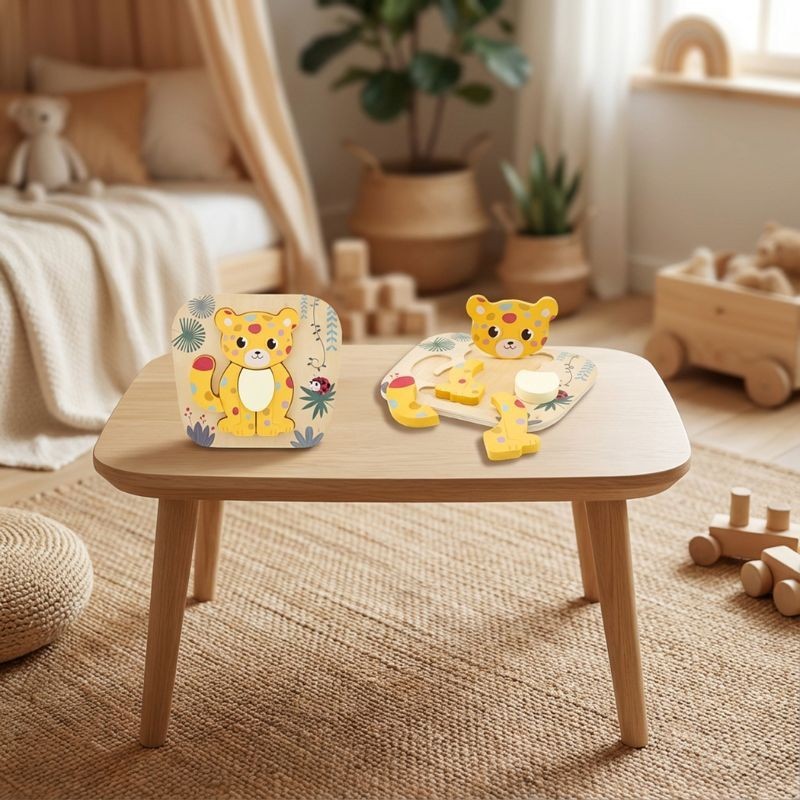 Holzpuzzle Leopard mit 5 Teilen
