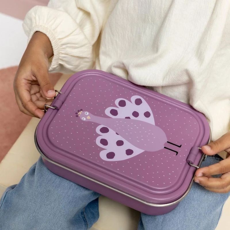 Edelstahl Lunchbox Pfau lila