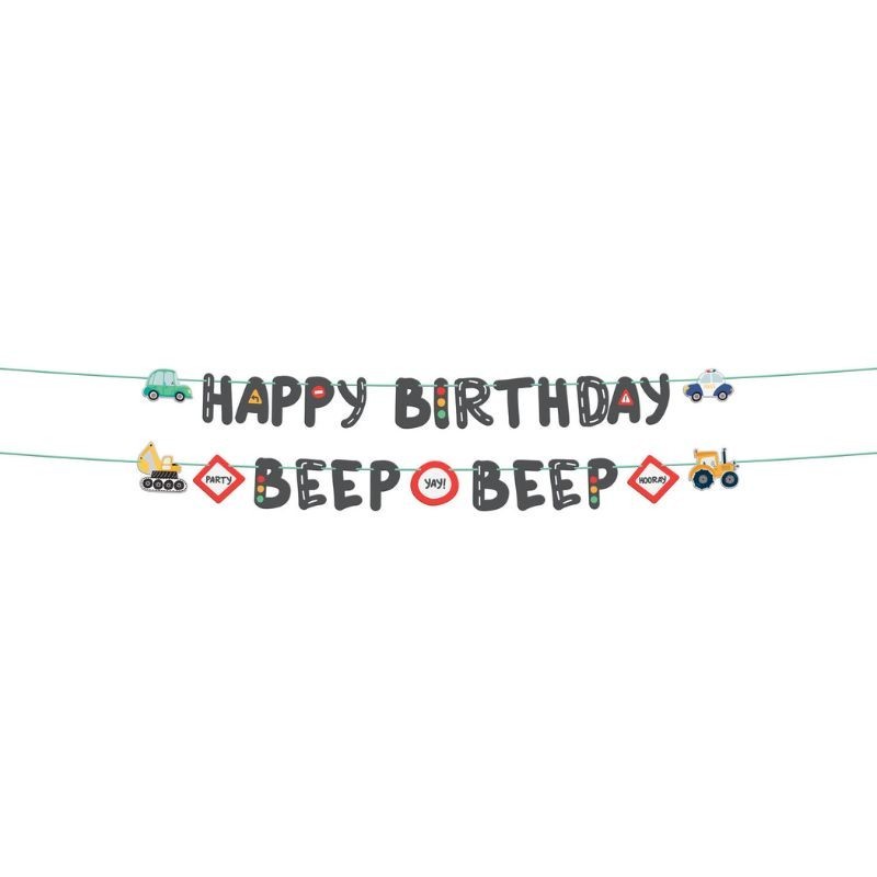 Girlande Happy Birthday Fahrzeuge