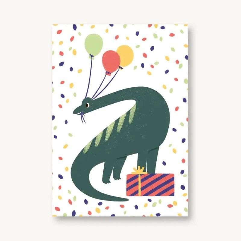 Geburtstagskarte Dino Konfetti