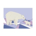 Postkarte Eisbär und kleiner Eisbär