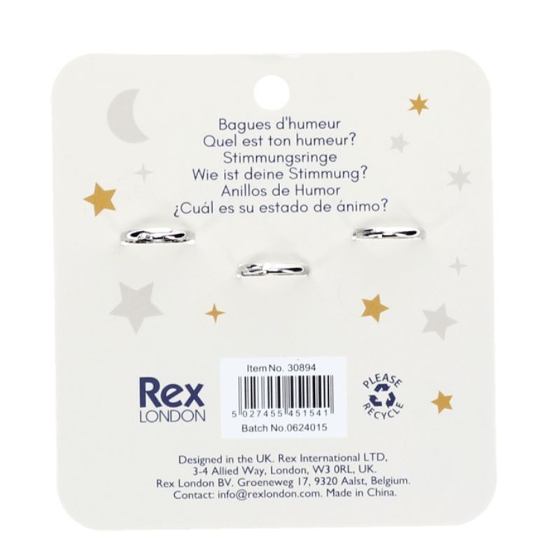 Stimmungsring Set Herz, Stern und Mond