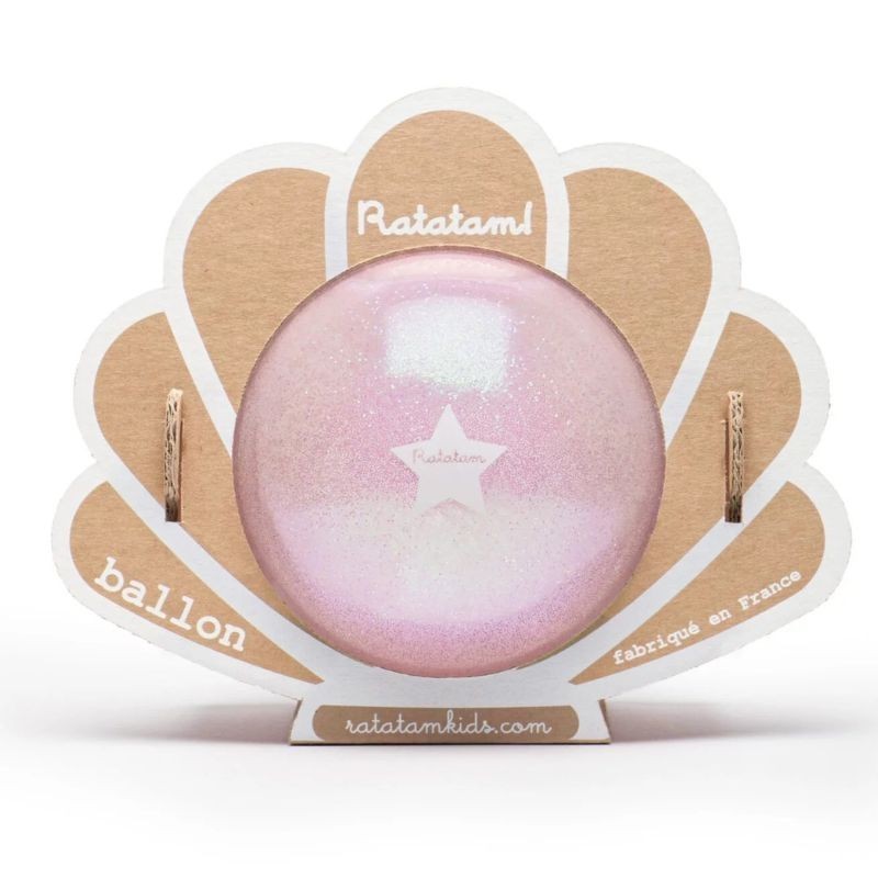 Ball Muschel Glitzer rosa 10 cm
