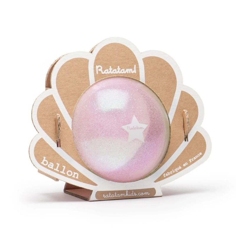 Ball Muschel Glitzer rosa 10 cm