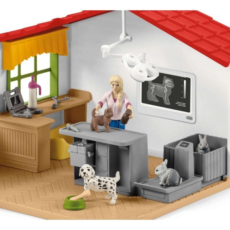 Schleich Bauernhof Tierarzt-Praxis mit Haustieren