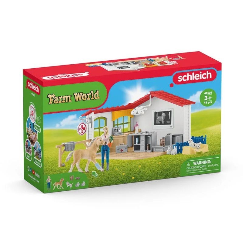 Schleich Bauernhof Tierarzt-Praxis mit Haustieren