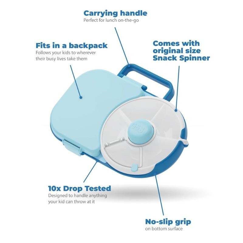 Znünibox GoBe Kids 2-in-1 mit Snack Spinner blau