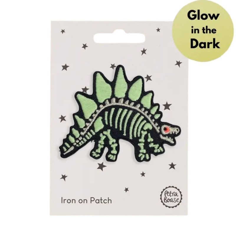 Bügelbild Aufnäher Patch Stegosaurus Glow in the Dark
