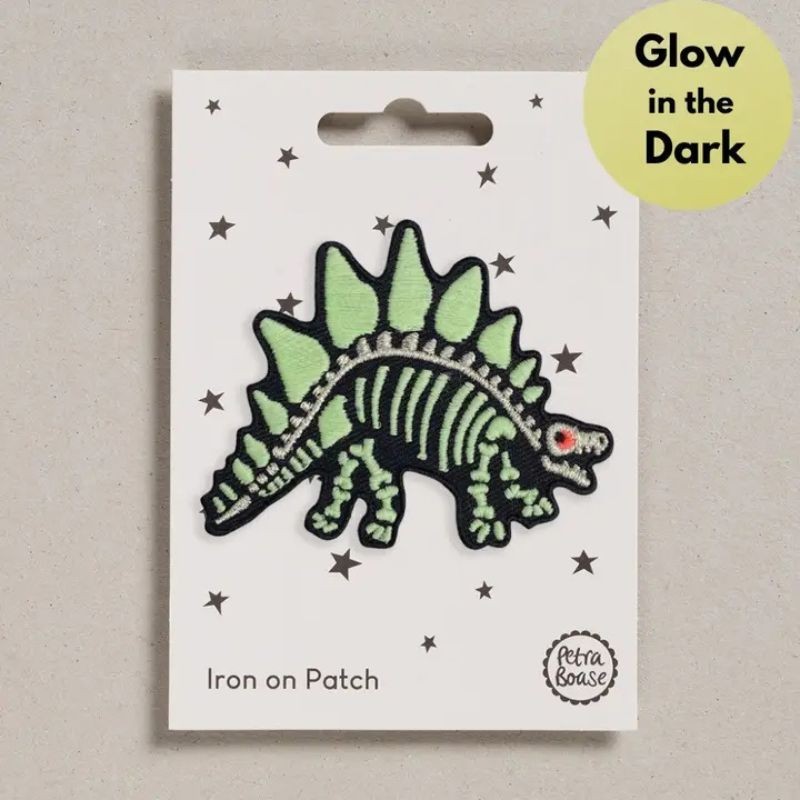 Bügelbild Aufnäher Patch Stegosaurus Glow in the Dark