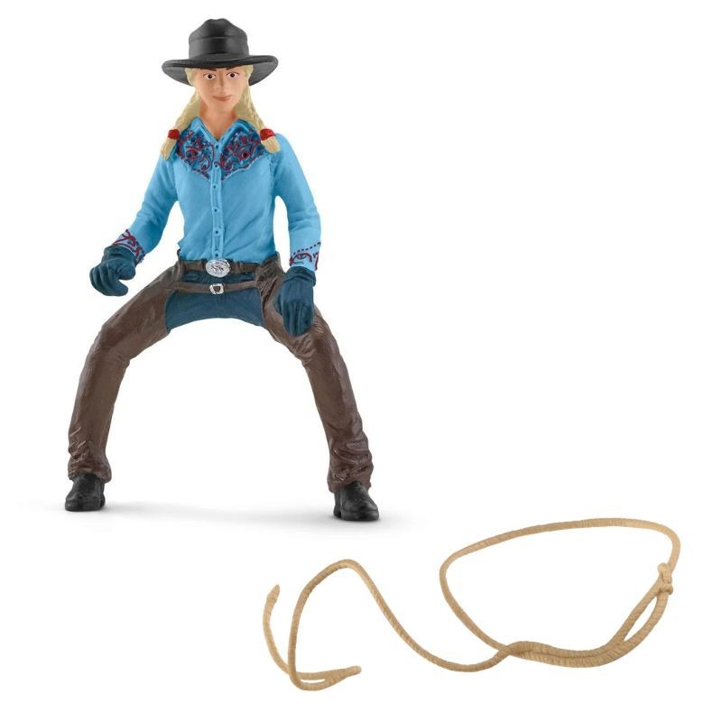 Schleich Pferd Team Roping mit Cowgirl