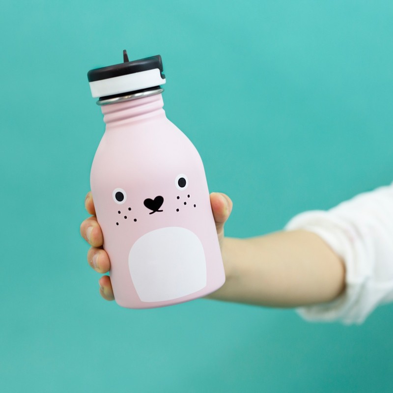 Trinkflasche Ricecarrot in pink von Noodoll und 24Bottles