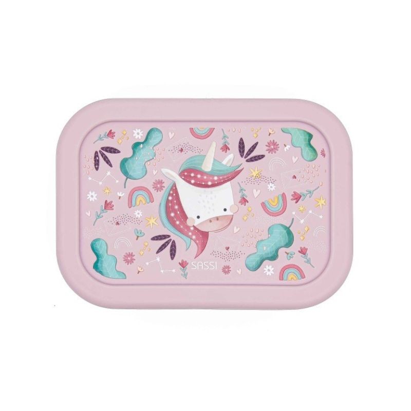Lunchbox aus Silikon Einhorn Sparkly