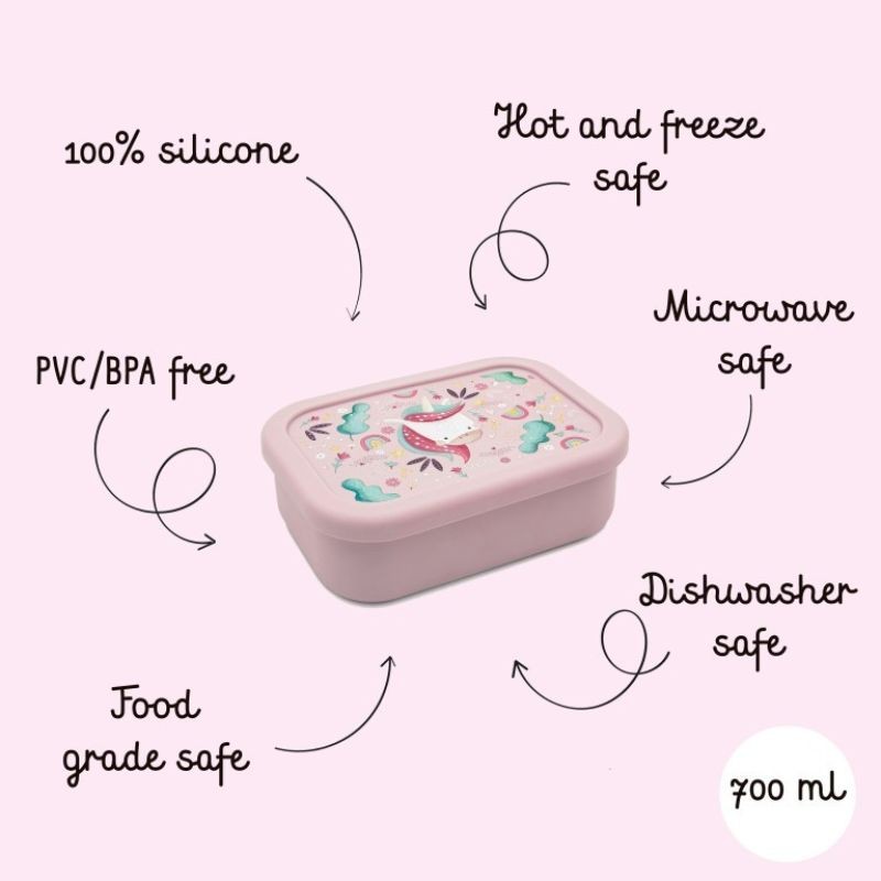 Lunchbox aus Silikon Einhorn Sparkly