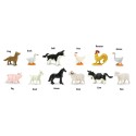 Bauernhof Tiere - Set mit 12 kleinen handbemalten Figuren