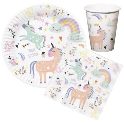 Kindergeburtstag Deko Set Einhörner & Regenbogen