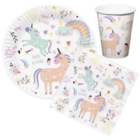Kindergeburtstag Deko Set Einhörner & Regenbogen