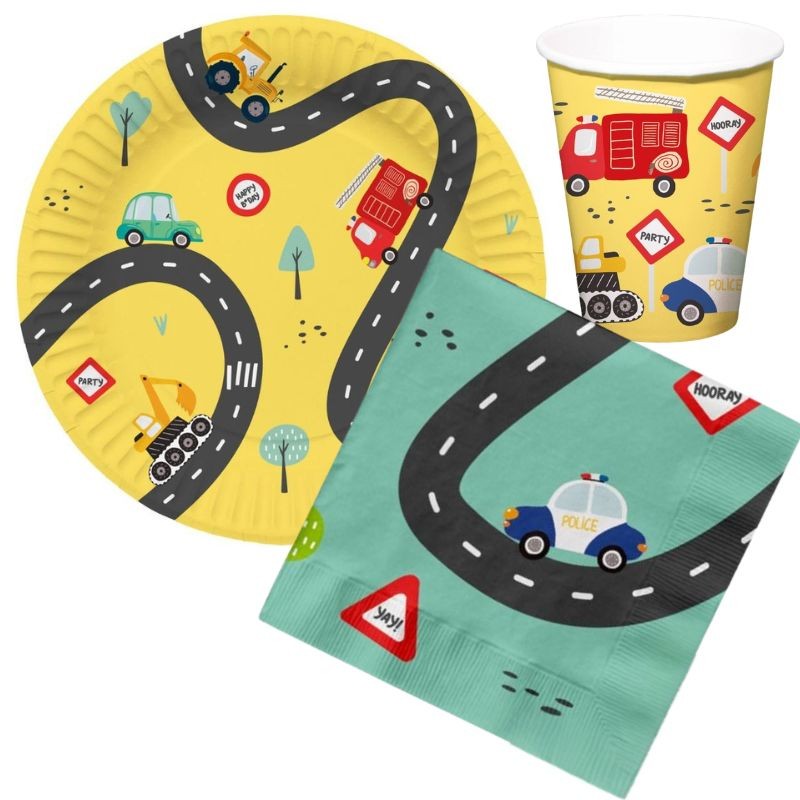 Kindergeburtstag Deko Set Fahrzeuge