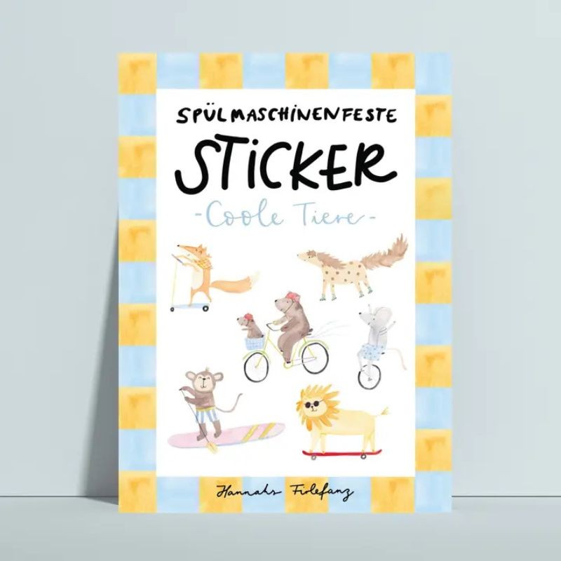 Spülmaschinenfeste Sticker Coole Tiere