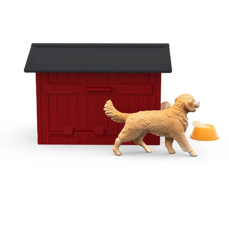 Schleich Tier Hundehütte mit Goldenretrievern