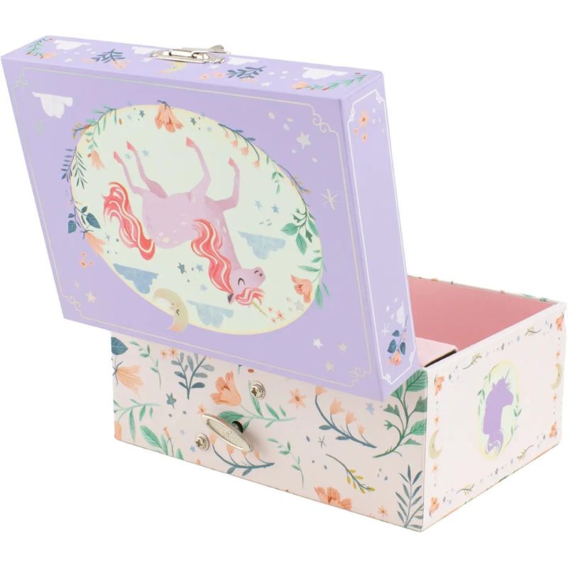 Schmuckbox Einhorn mit Spieluhr lila