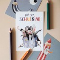 Postkarte jippie yeah Schulkind