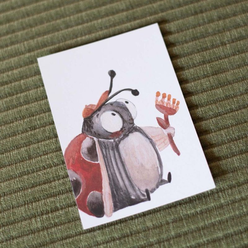 Postkarte Marienkäfer
