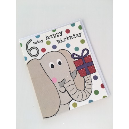 Geburtstagskarte - 6 Today Elephant