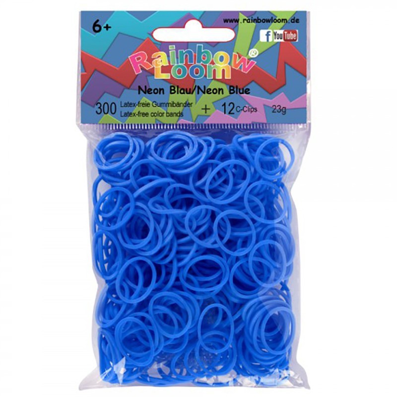 Rainbow Loom® Silikonbänder neon blau