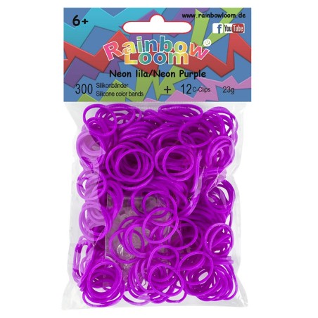 Rainbow Loom® Silikonbänder neon lila