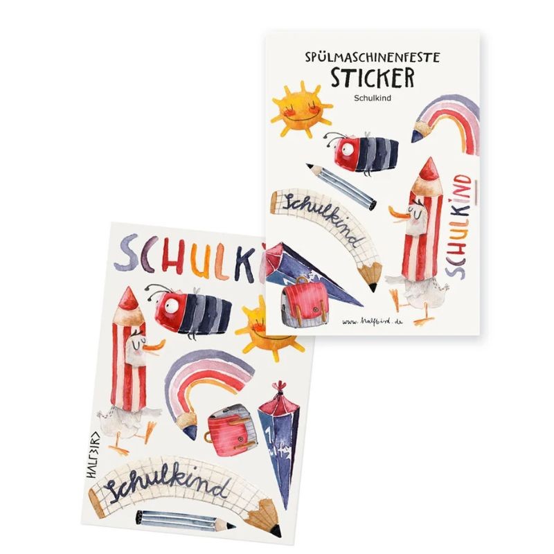 Spülmaschinenfeste Sticker Schulkind