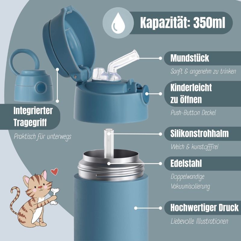 Thermosflasche Blau 350ml