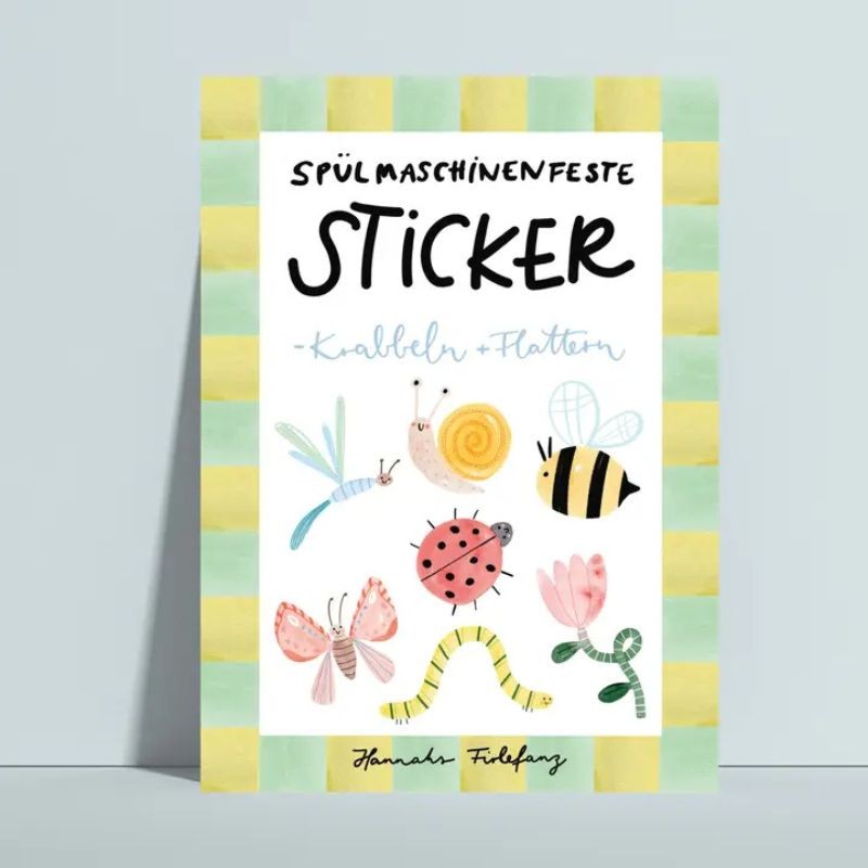 Spülmaschinenfeste Sticker Krabbeln & Flattern