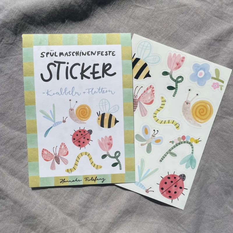 Spülmaschinenfeste Sticker Krabbeln & Flattern