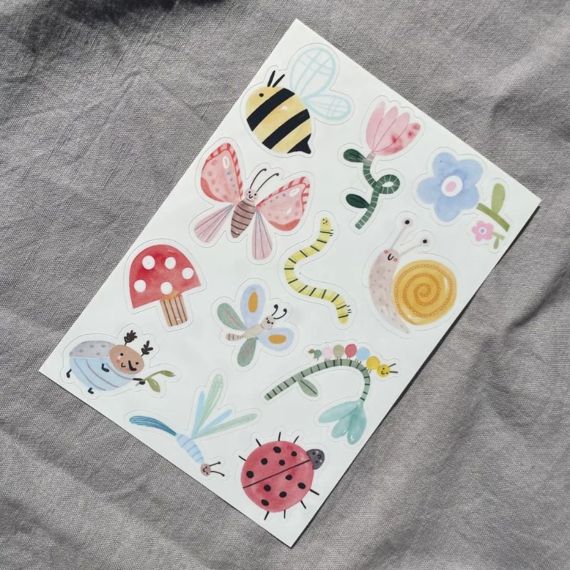 Spülmaschinenfeste Sticker Krabbeln & Flattern
