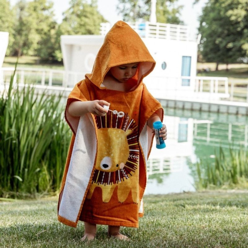 Badeponcho Kinder Chompy der Löwe