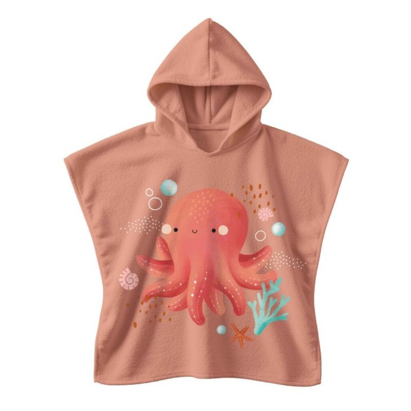 Badeponcho Kinder Slurpy der Oktopus