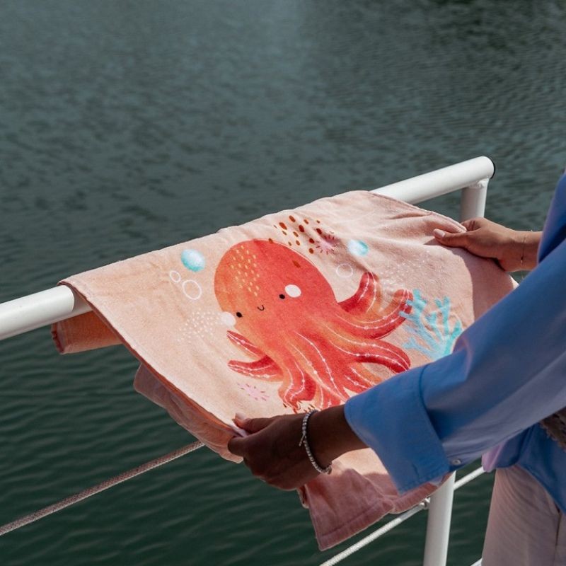 Badeponcho Kinder Slurpy der Oktopus