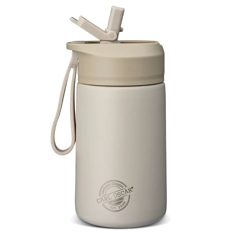 Trinkflasche Edelstahl STEELish HydraFlip greige