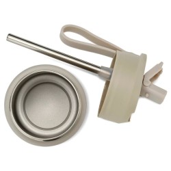 Trinkflasche Edelstahl STEELish HydraFlip greige
