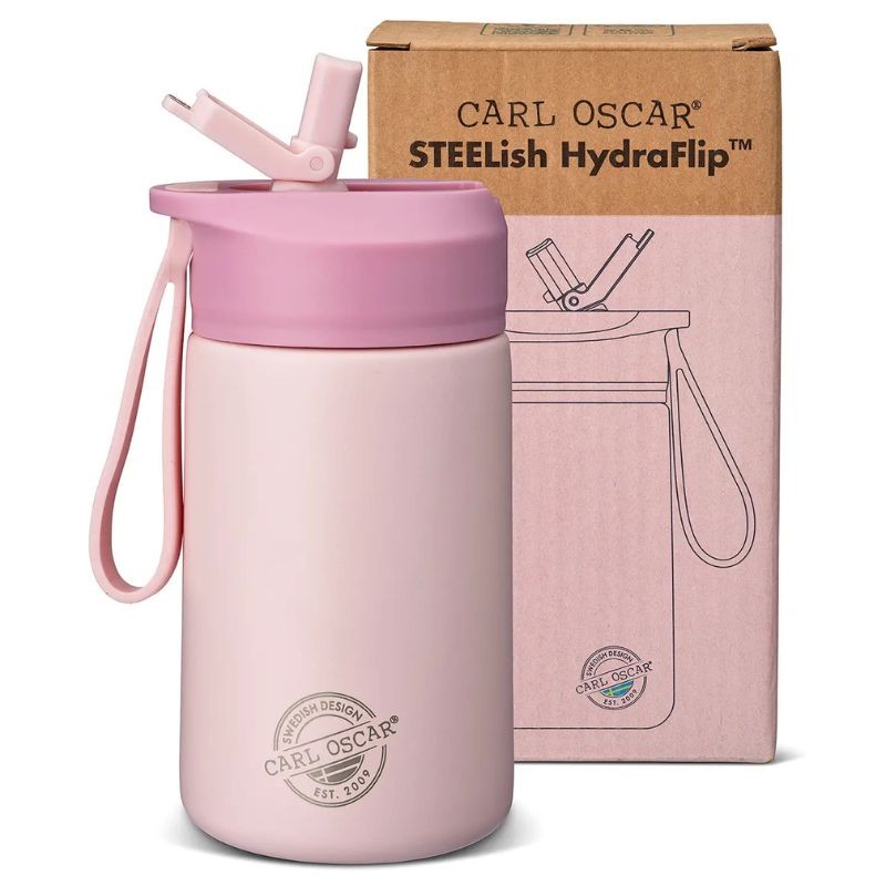 Trinkflasche Edelstahl STEELish HydraFlip rosa