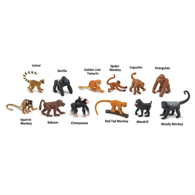 Affen und Menschenaffen Spielfiguren Set