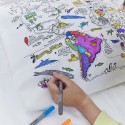 Weltkarte Kissenbezug zum Ausmalen, inkl. auswaschbare Stifte