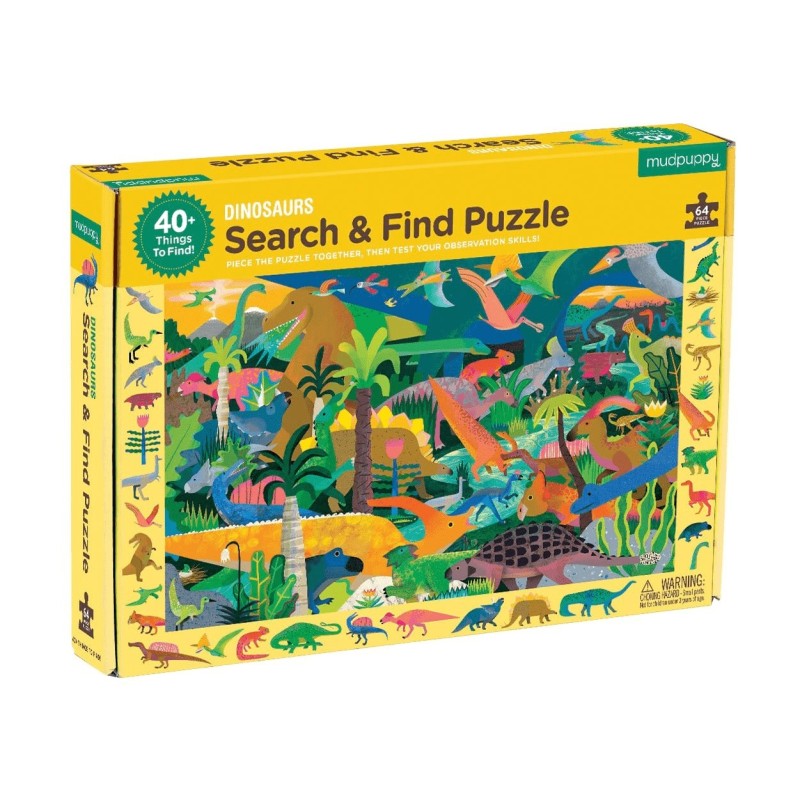 Suche & Finde Dinosaurier Puzzle mit 64 Teilen