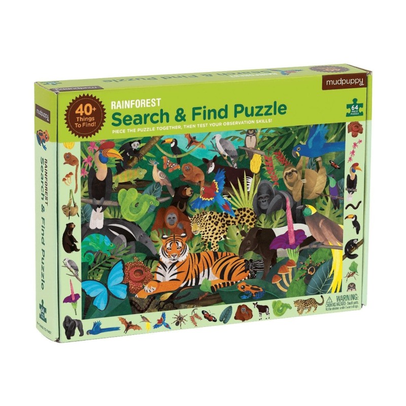 Suche & Finde Regenwald Puzzle mit 64 Teilen