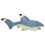 Holztiger Holzfigur Hai hellblau